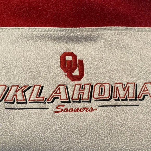 Oklahoma Sooners Pullover FLEECE Jacket  Quarter Zip Size XL EUC  B9-36 - Picture 2 of 6